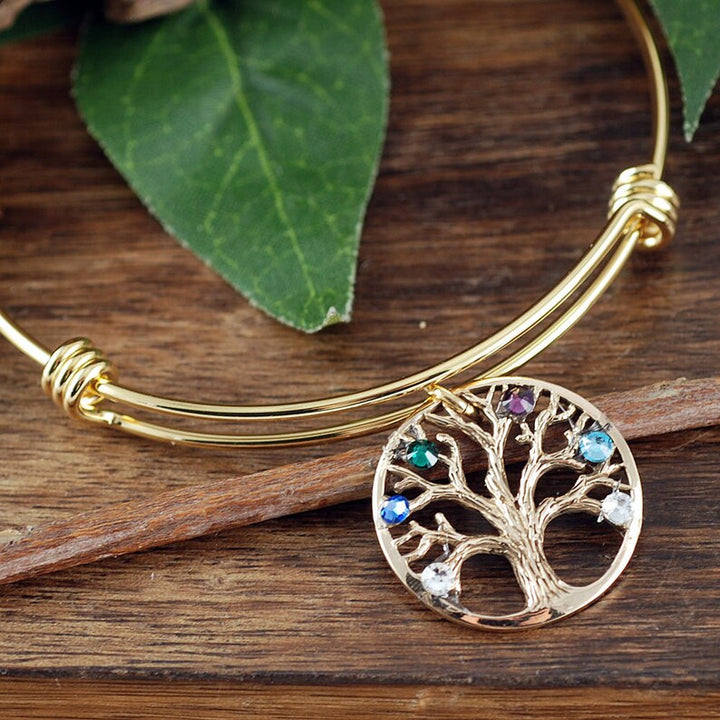 Family Tree Bracelet Grandma Bracelet with Birthstones.