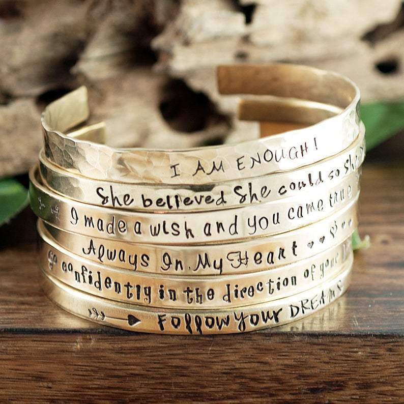 Custom Quote Cuff Bracelet.