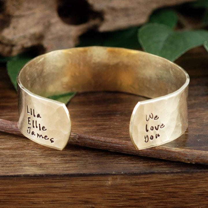 Personalized Grandma Wide Cuff Bracelet.