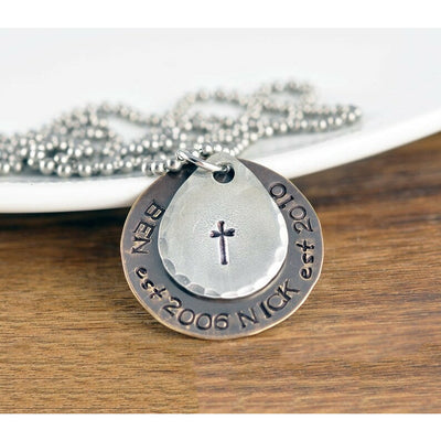 Personalized Father's Necklace with Kids Names.