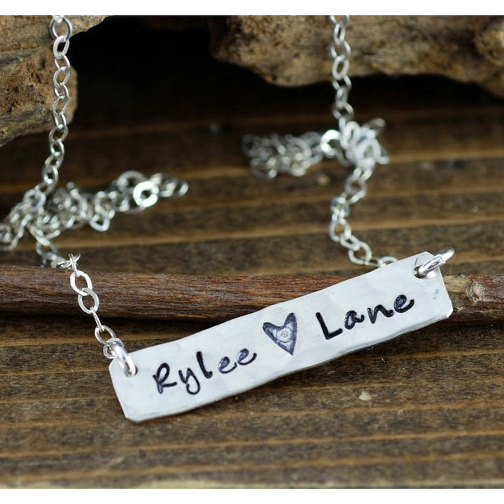 Sterling Silver Name Bar Necklace.