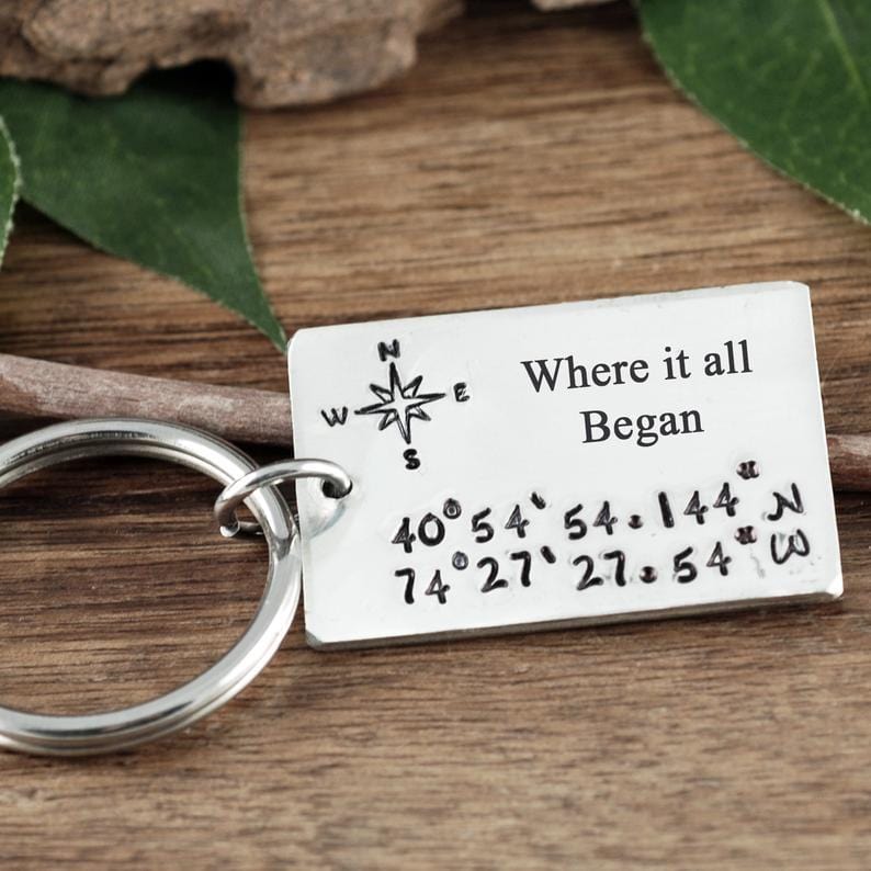 I Still Do - Coordinates Keychain for Anniversary.