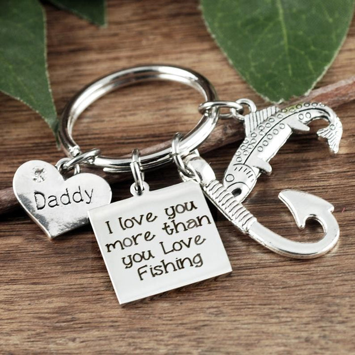I Love you More than Fishing Keychain for Dad.