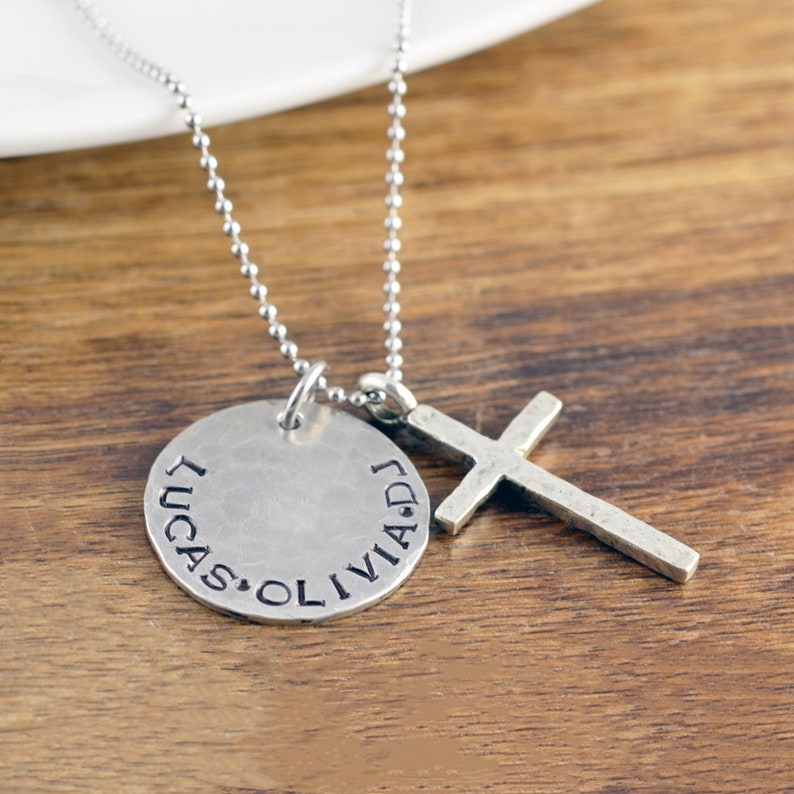 Personalized Necklace for Men with Cross.