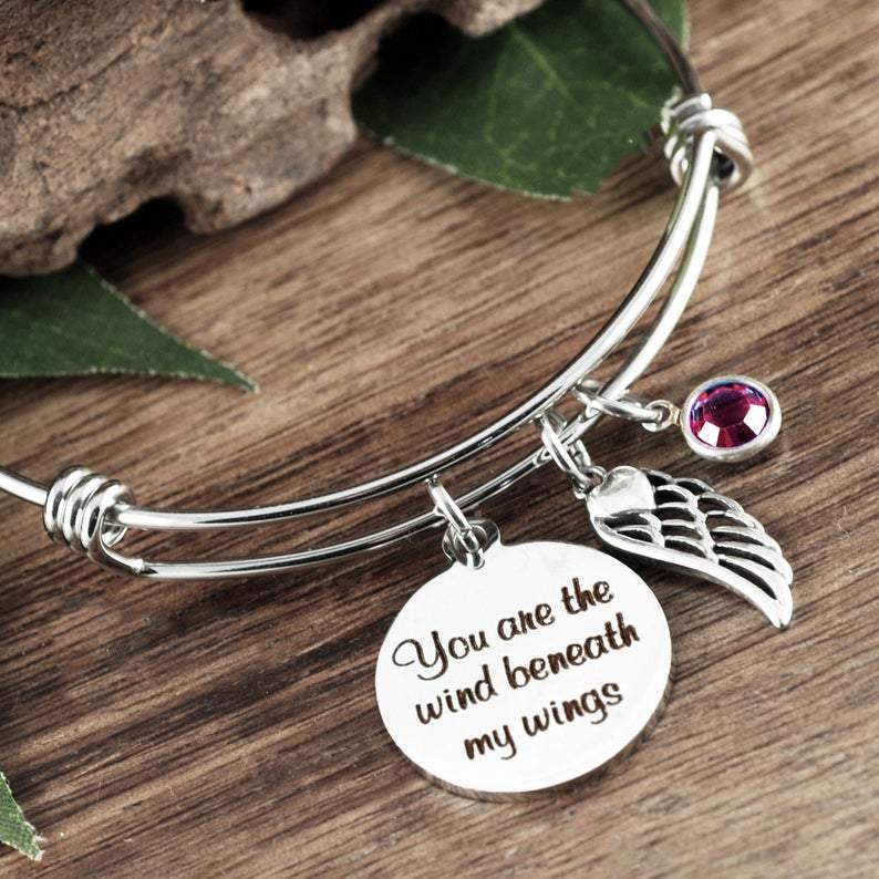 You are the wind beneath my wings Bangle Bracelet.