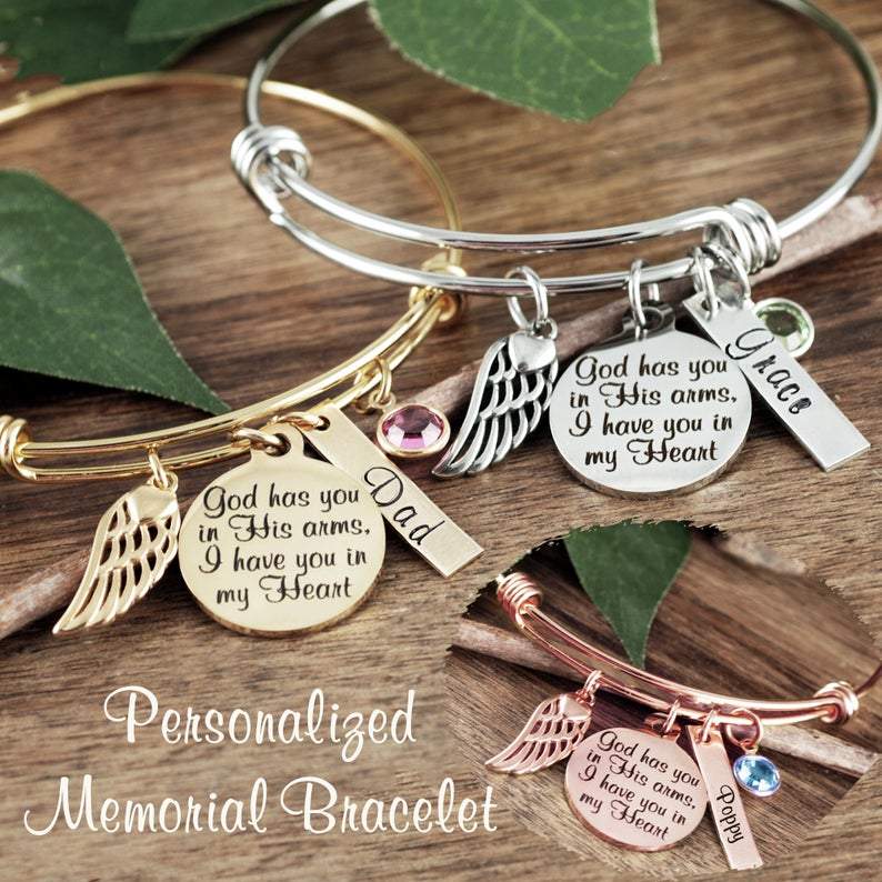 Loss of Loved One Gift-Grandma Memorial Gift-Bangle Bracelet with Cust –  Sugartree and Company