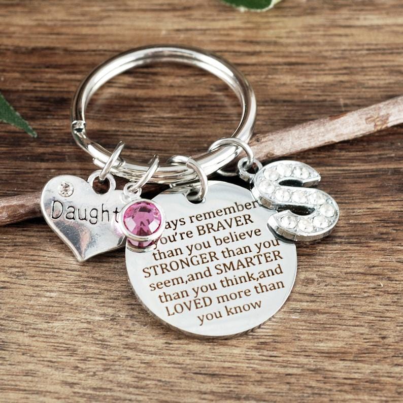 You Are Braver Than You Believe, Stronger Than You Seem Keychain.