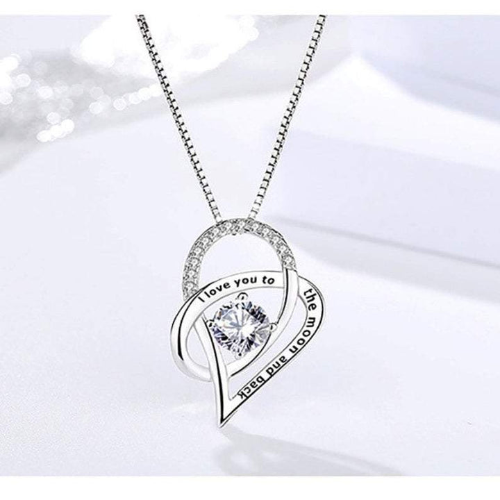 Love you to the Moon and Back Heart Necklace.