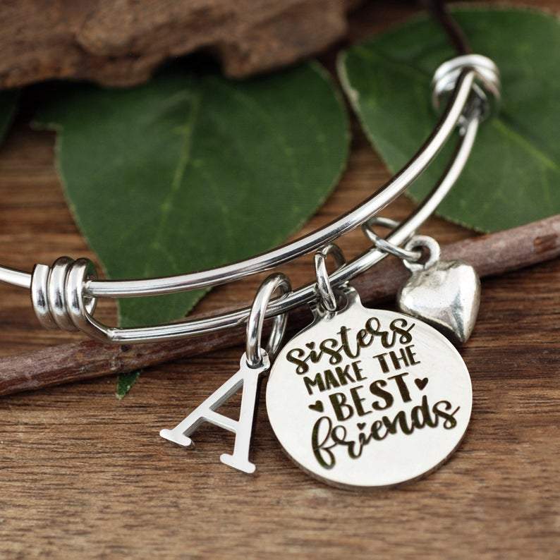 Sisters Make the Best Friends Bangle Bracelet.