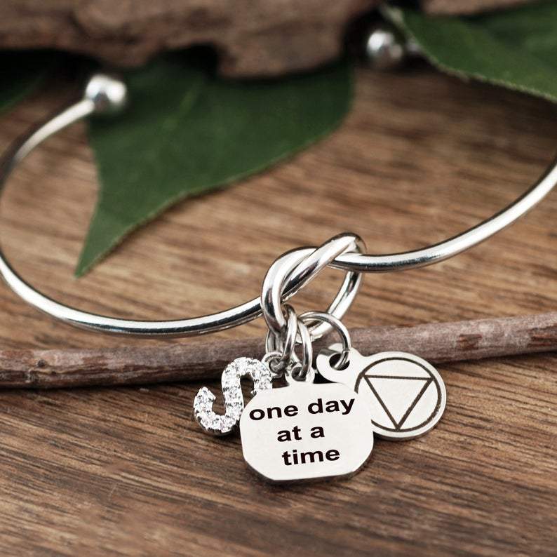 One Day at A Time Sobriety Charm Bracelet