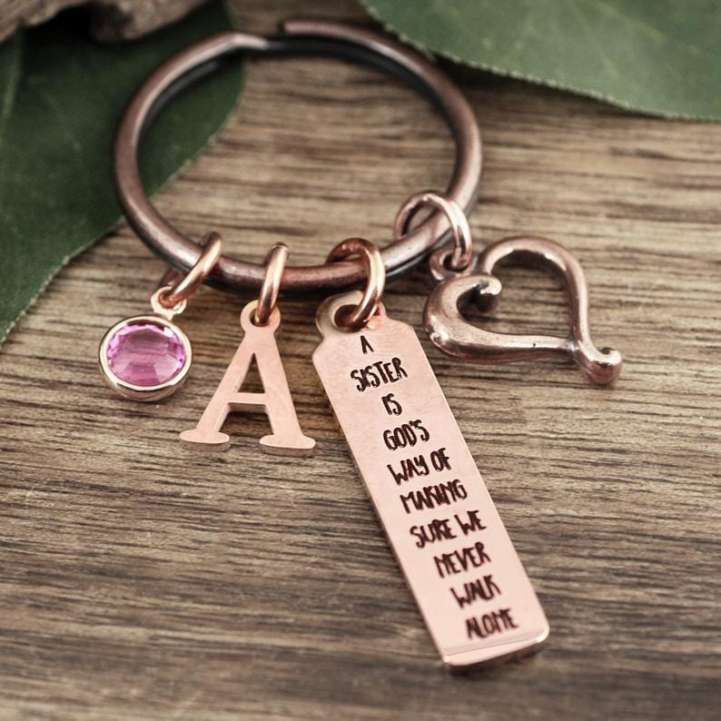 Personalized Sister Keychain.