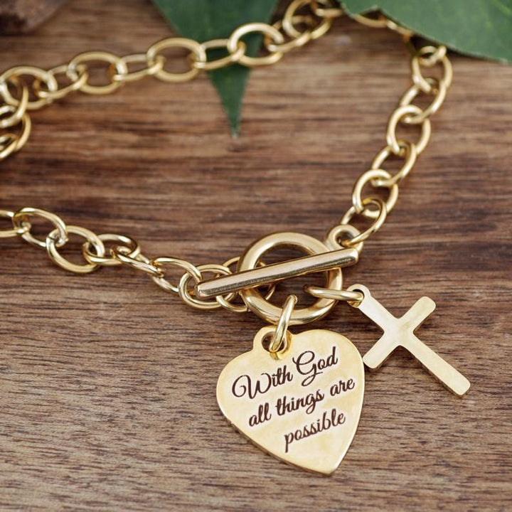 With God All Things Are Possible Jewelry Chain Bracelet.