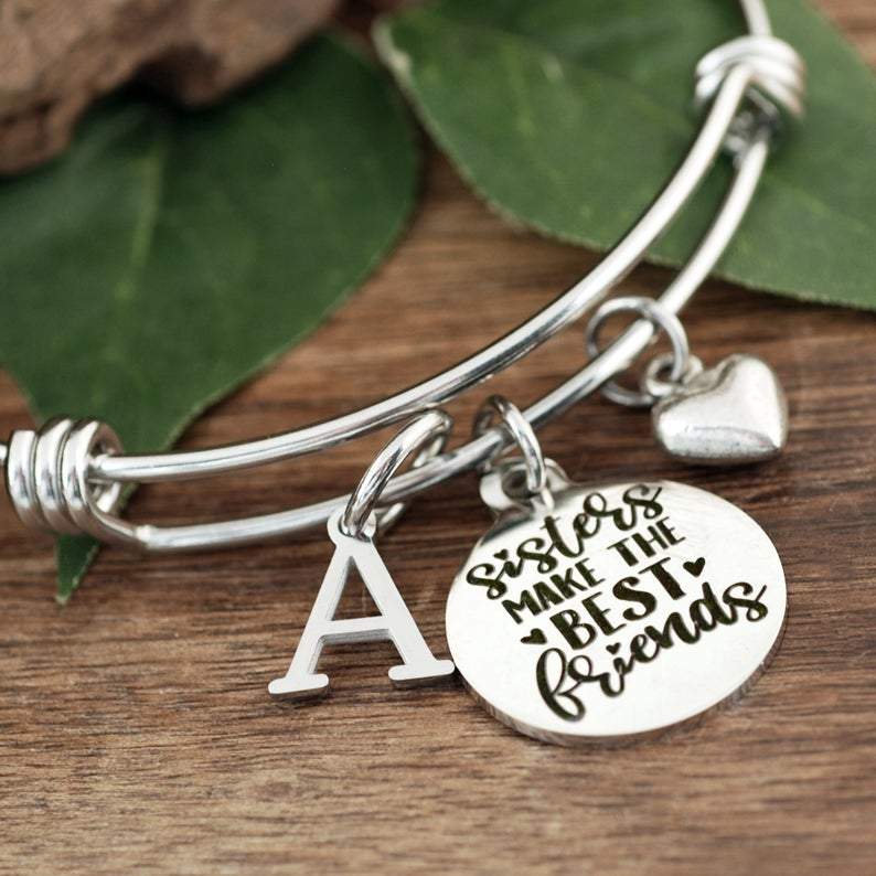 Sisters Make the Best Friends Bangle Bracelet.