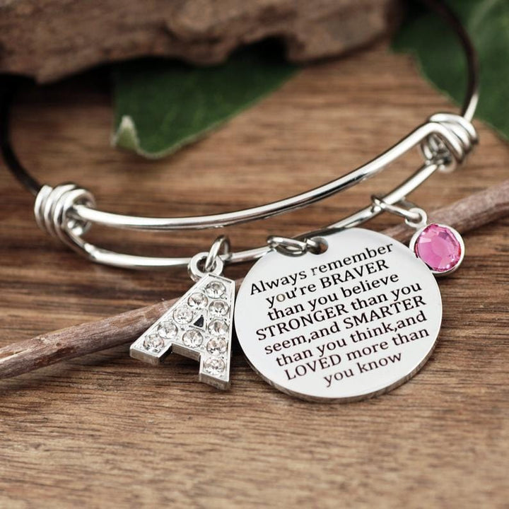 You Are Braver Than You Believe Stronger Than You Seem Bangle Bracelet.