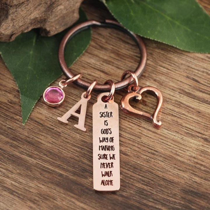 Personalized Sister Keychain.