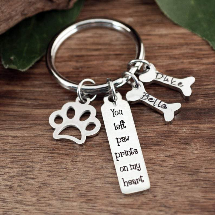 You left paw prints on my heart Keychain.
