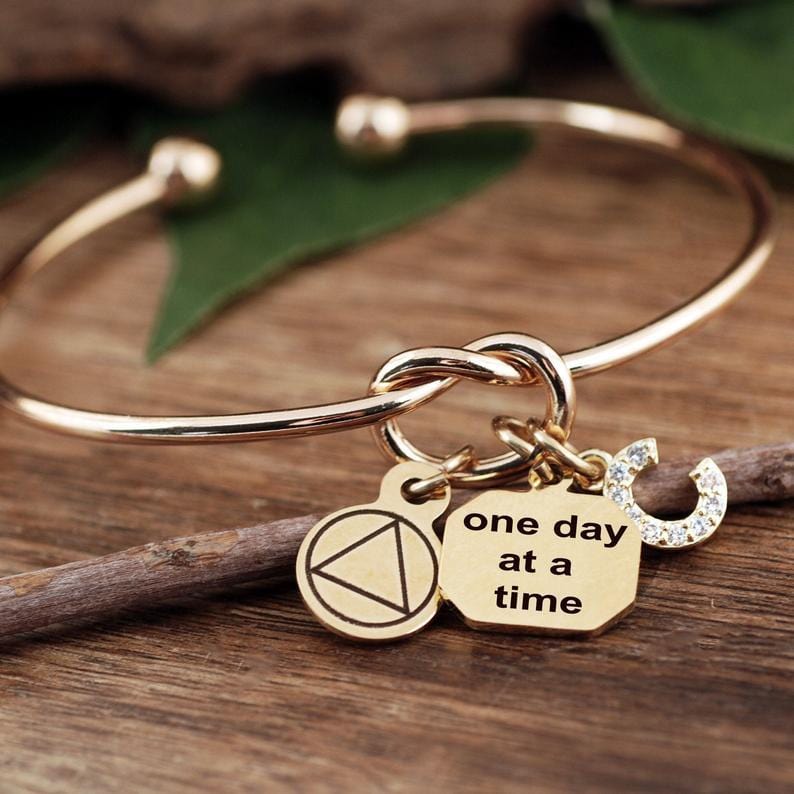 One Day at a Time Sobriety Bracelet.