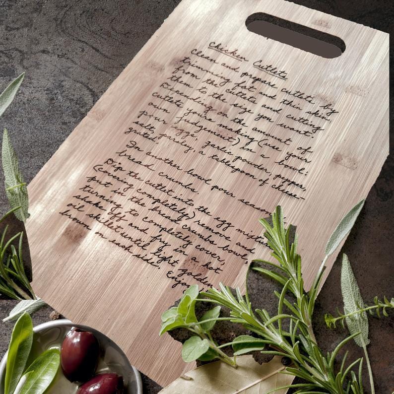 Personalized Recipe Cutting Board.