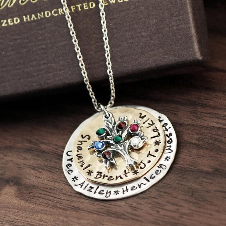 Personalized Family Tree Grandma Necklace.