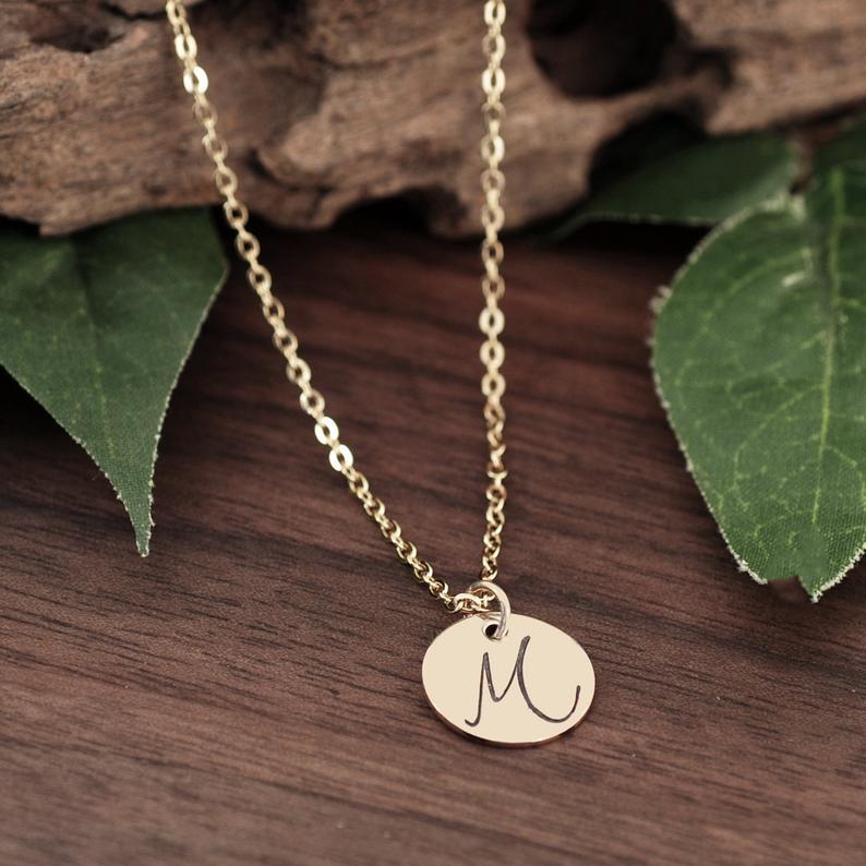 Personalized Gold Initial Necklace.