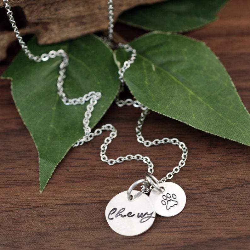Personalized Dog Paw Necklace.