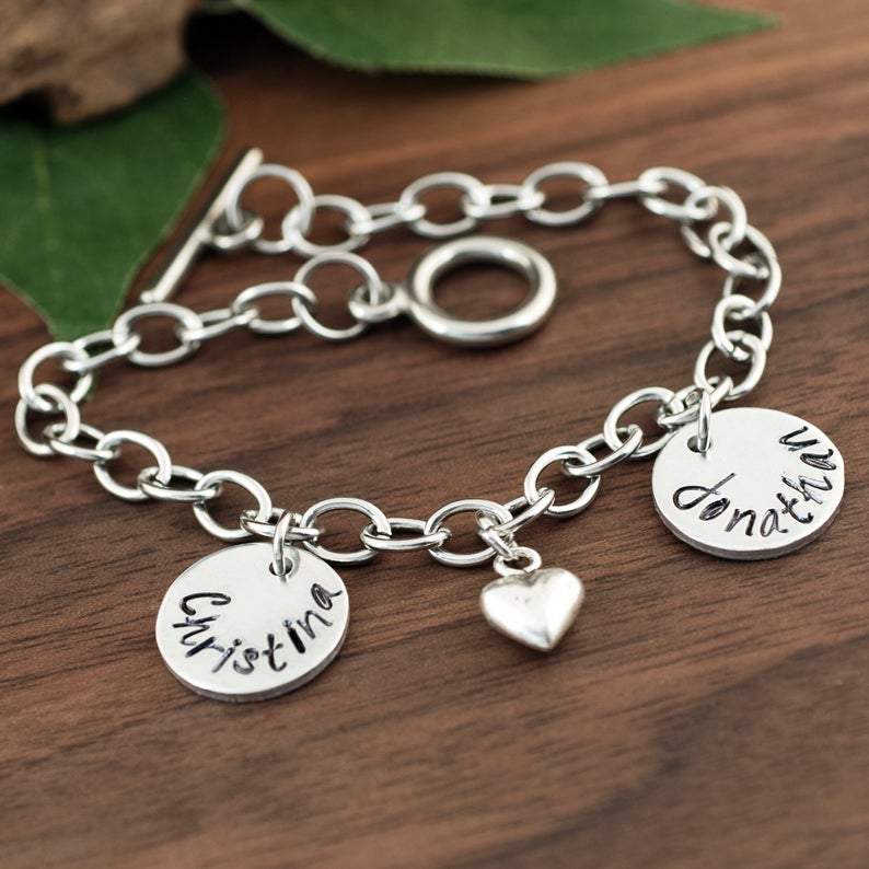 Engraved Signature Charm Silver Bracelet Customized Handwritten On Tag Bangle  Personalized Fashion Gift Jewelry - Customized Bracelets - AliExpress