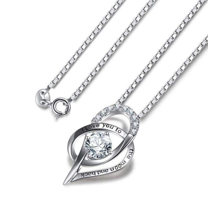 Love you to the Moon and Back Heart Necklace.