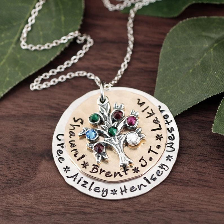 Personalized Family Tree Grandma Necklace.