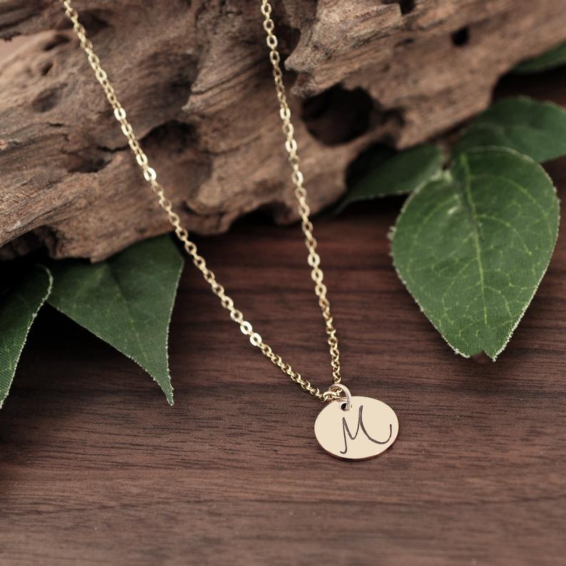Personalized Gold Initial Necklace.