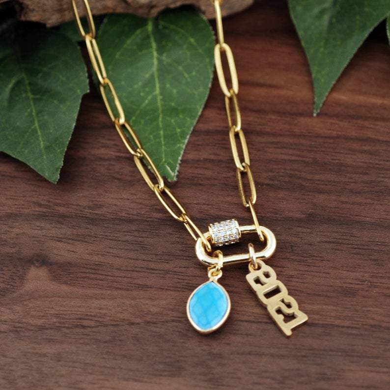 Graduation Carabiner Link Necklace.
