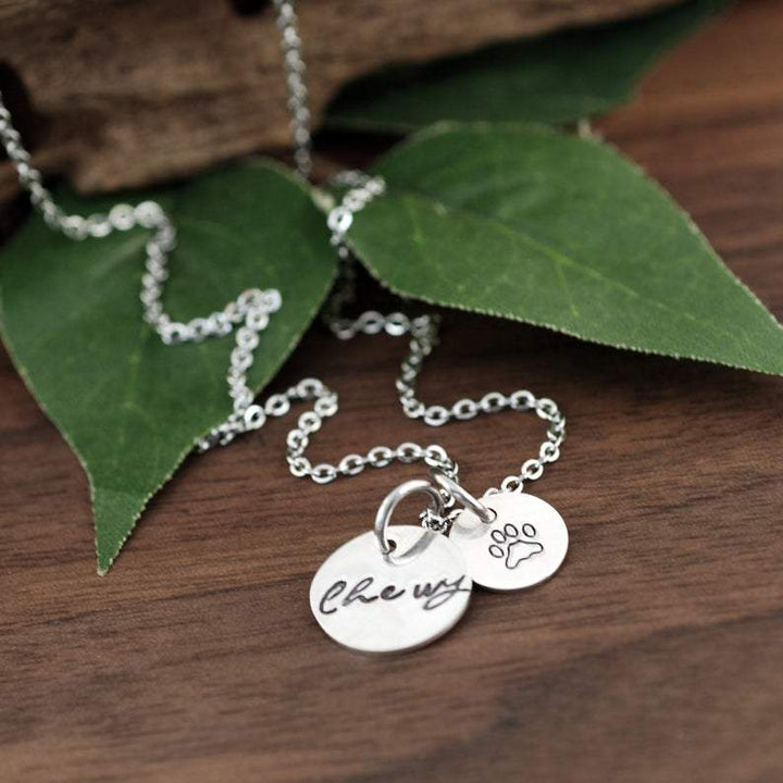 Personalized Dog Paw Necklace.