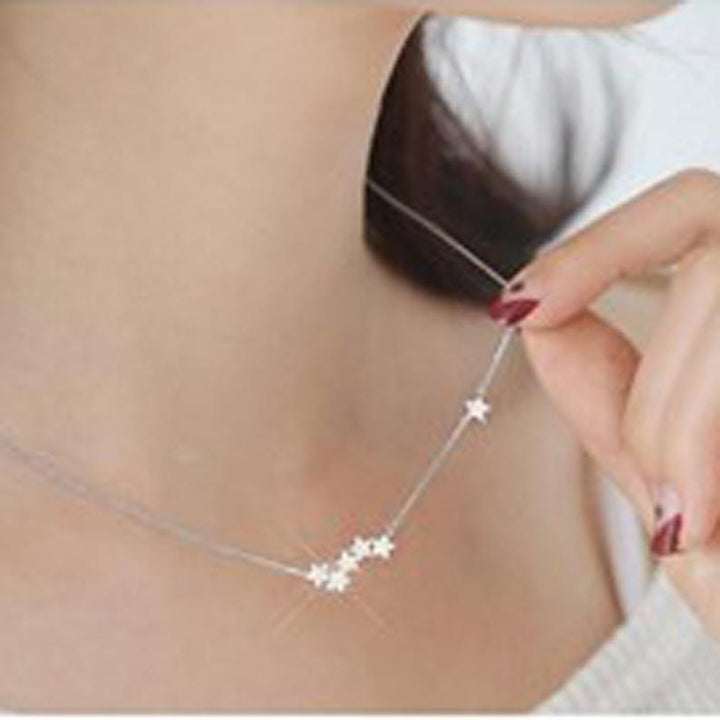 Sterling Silver Cubic Zirconia Star Necklace.