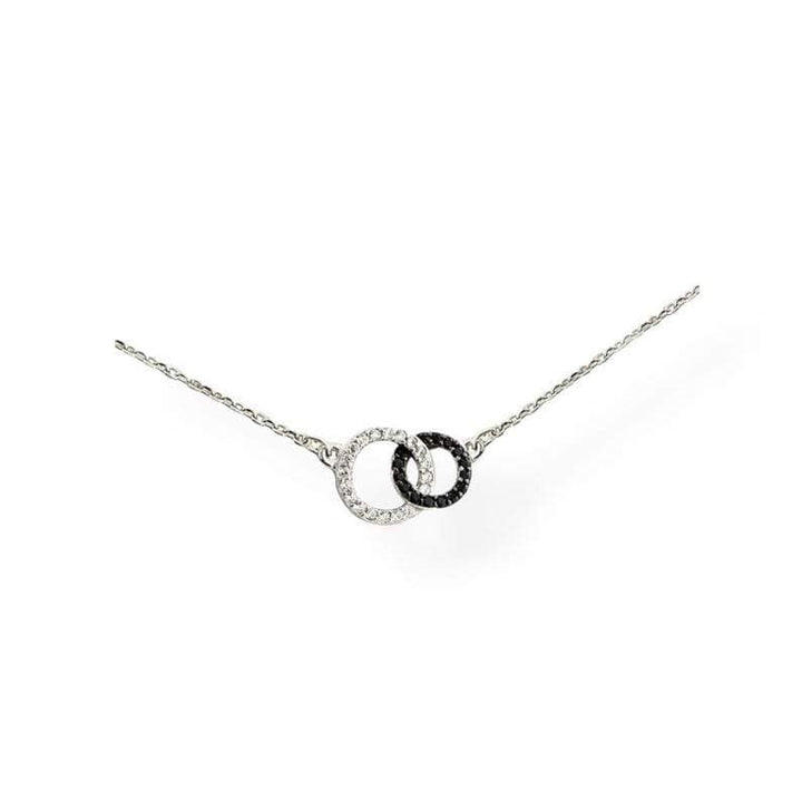Sterling Silver Double Circle Necklace.
