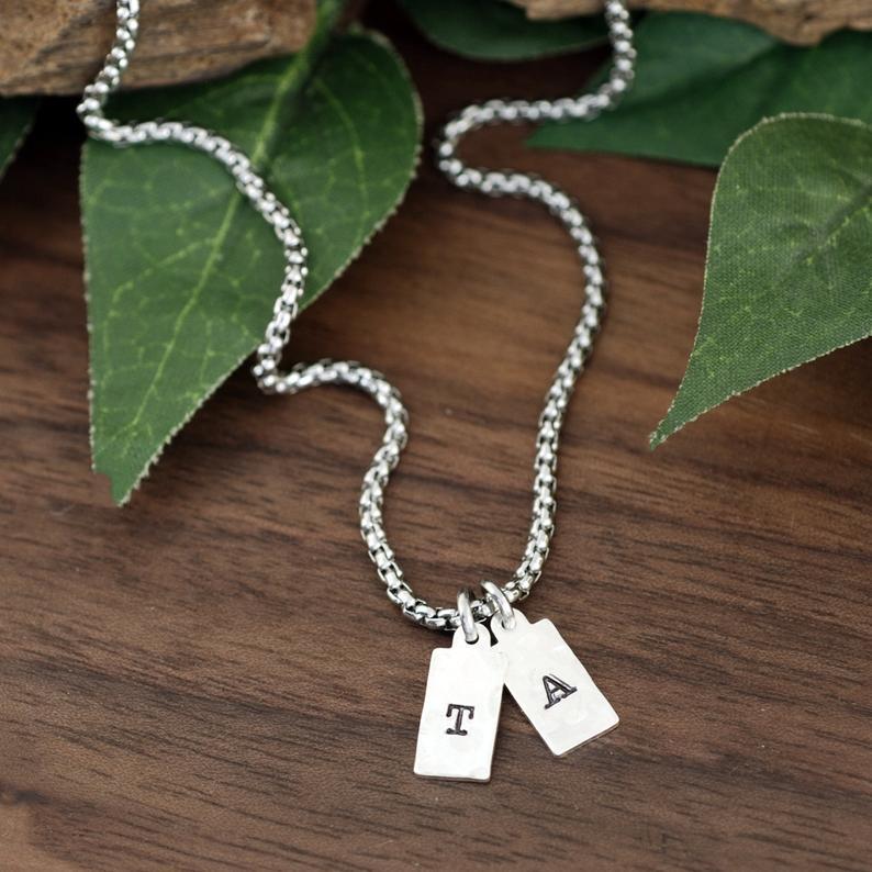 Tiny Tag Initial Necklace.