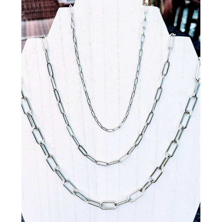 Stainless Steel Paperclip Chain Necklace.