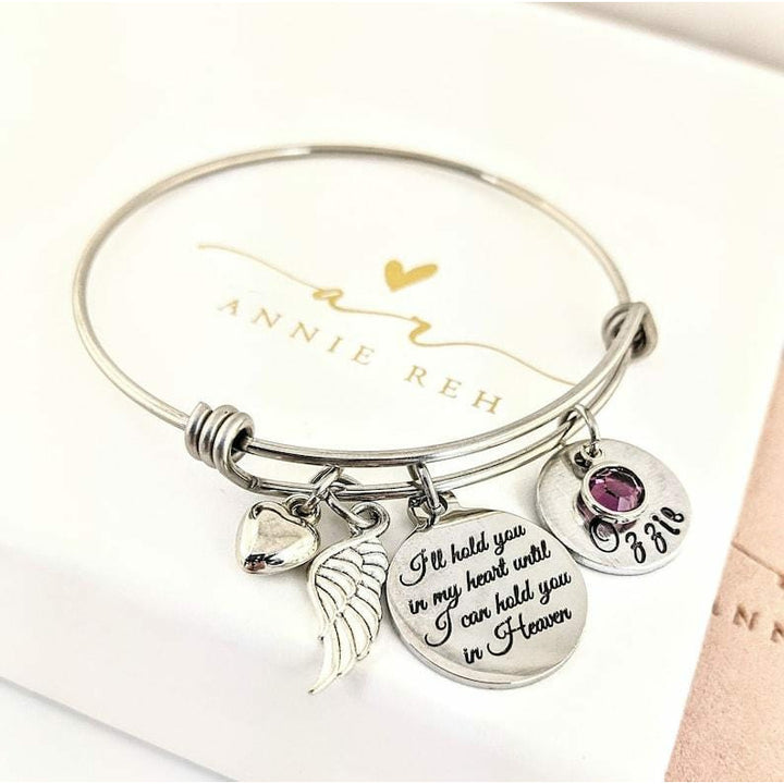 I'll hold you in my Heart Until I can hold you in Heaven Memorial Bracelet.