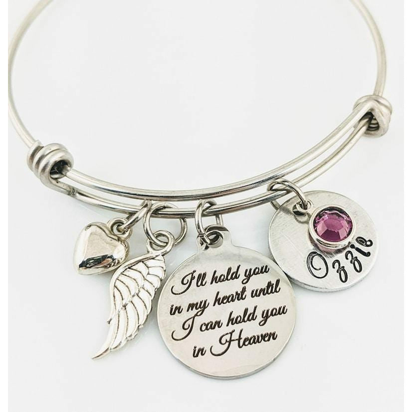 I'll hold you in my Heart Until I can hold you in Heaven Memorial Bracelet.
