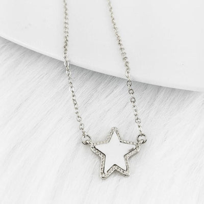 Dainty Pearl Star Necklace.