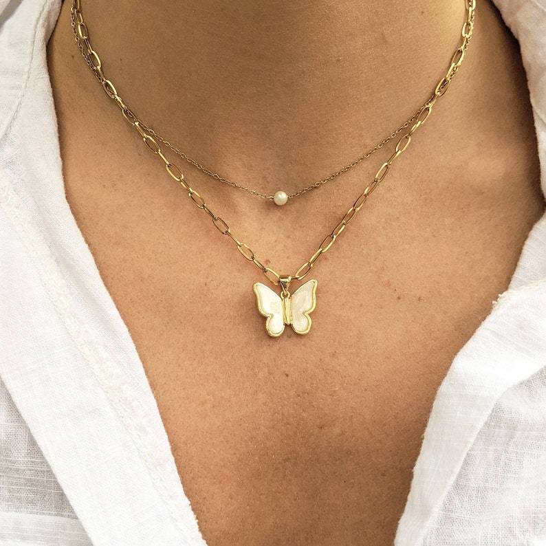 Pearl Butterfly Necklace.