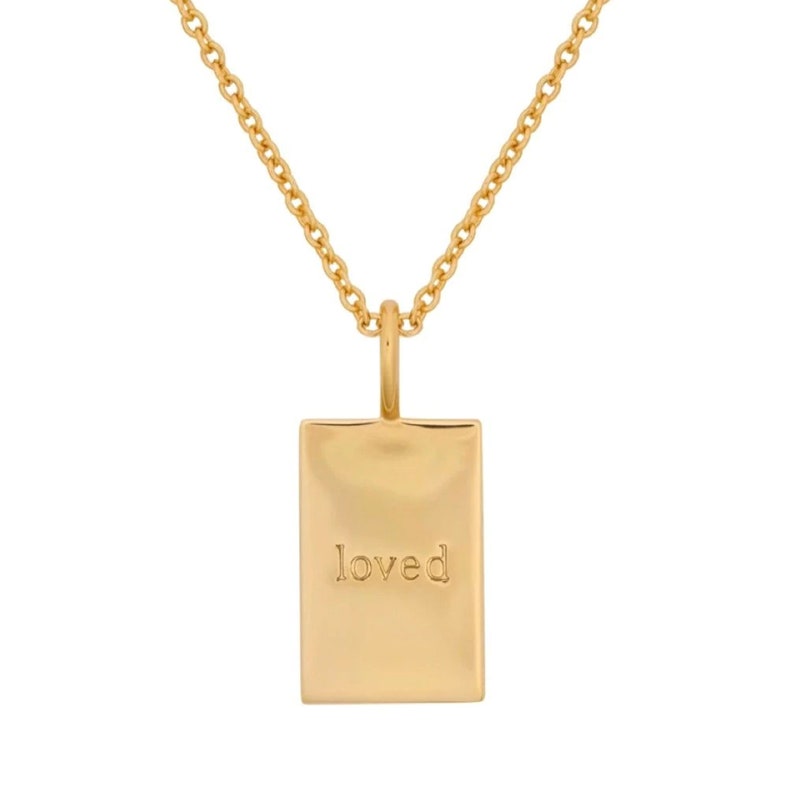Gold Inspirational Rectangle Necklace.