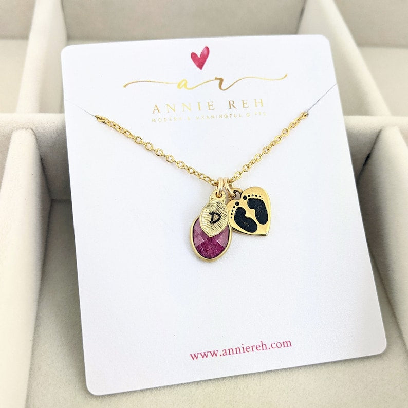 Personalized Birthstone Necklace for Mom.