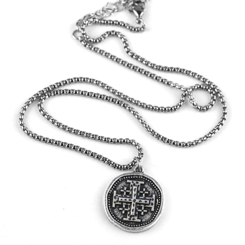 14K Gold St. Olga Greek Orthodox Baptismal Cross Pendant with 2.3mm Fi –  Ioka Jewelry