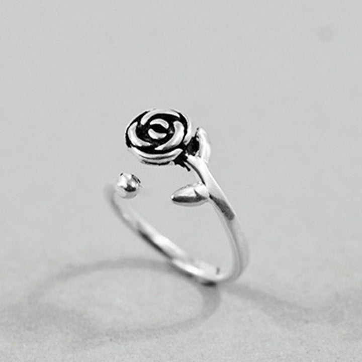Sterling Silver Rose Flower Ring