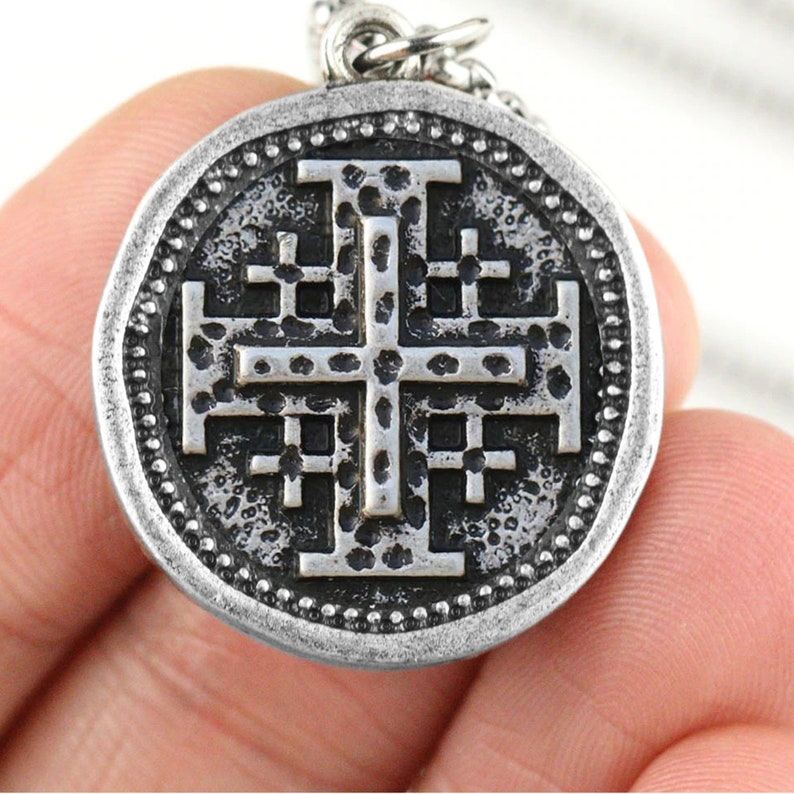 Branded MENDEL Mens Greek Orthodox Jesus Crucifix Cross Pendant Necklace  Stainless Steel