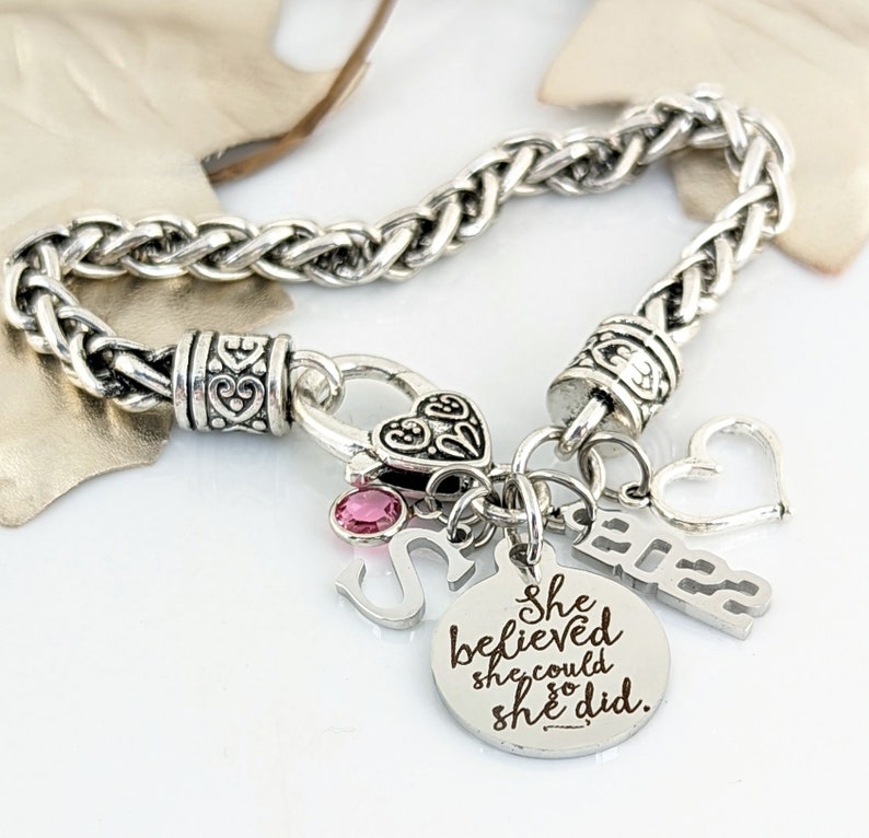 Personalized Graduation Bracelet - Class of 2022.
