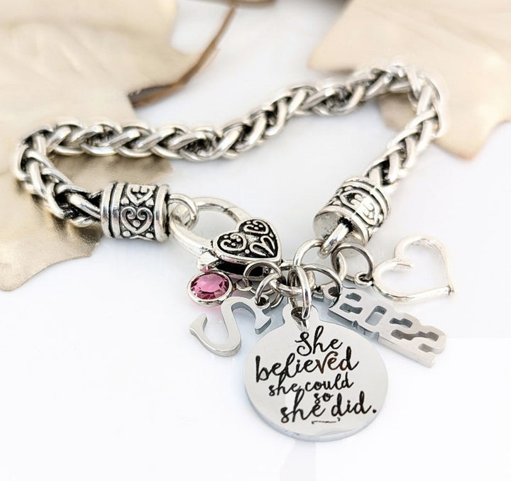 Personalized Graduation Bracelet - Class of 2022.