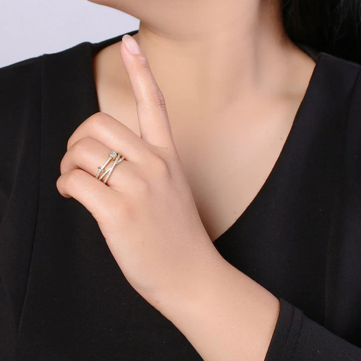 Gold Curb Statement Ring