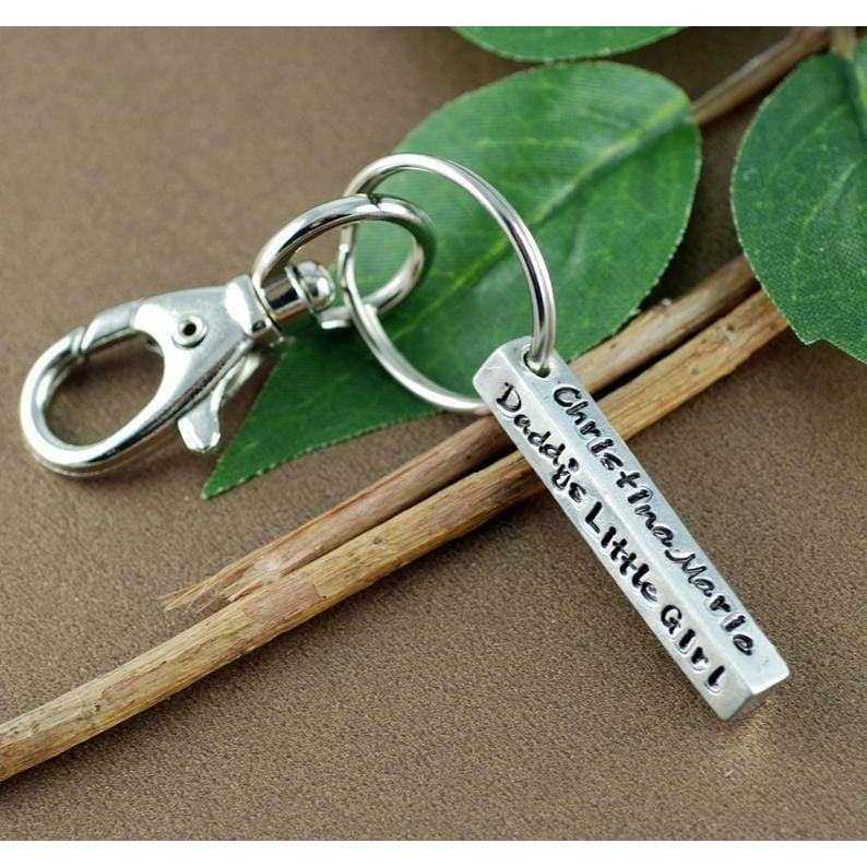 Personalized Bar Key Chain for Dad.
