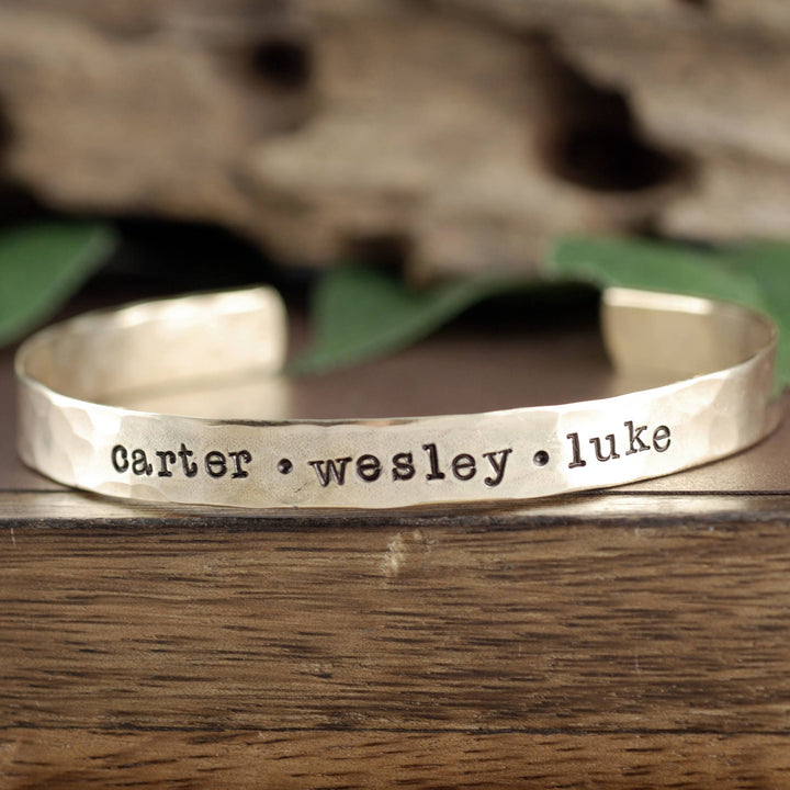 Personalized Cuff Bracelet with Names.