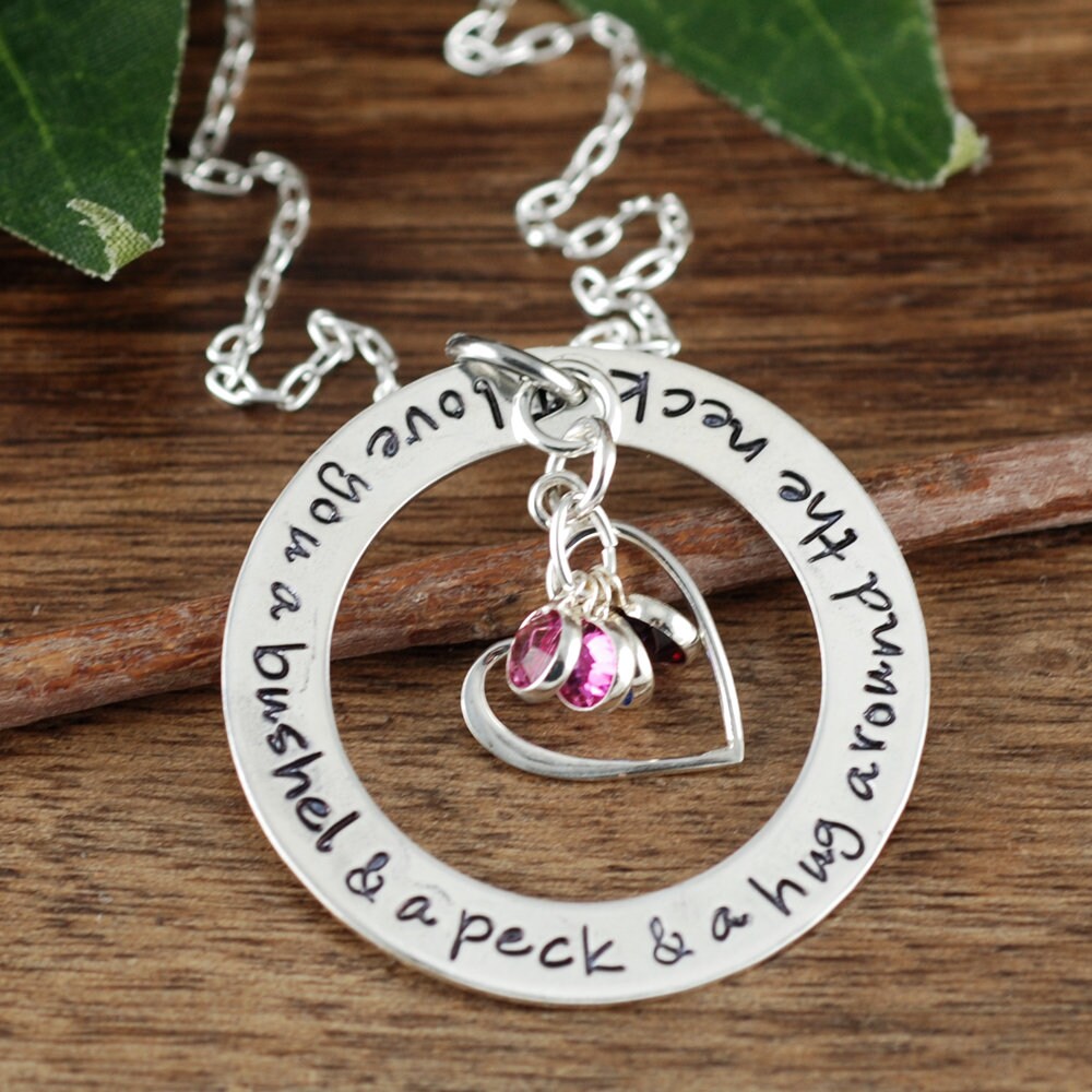 I love you a bushel and a peck Hand Stamped Necklace.